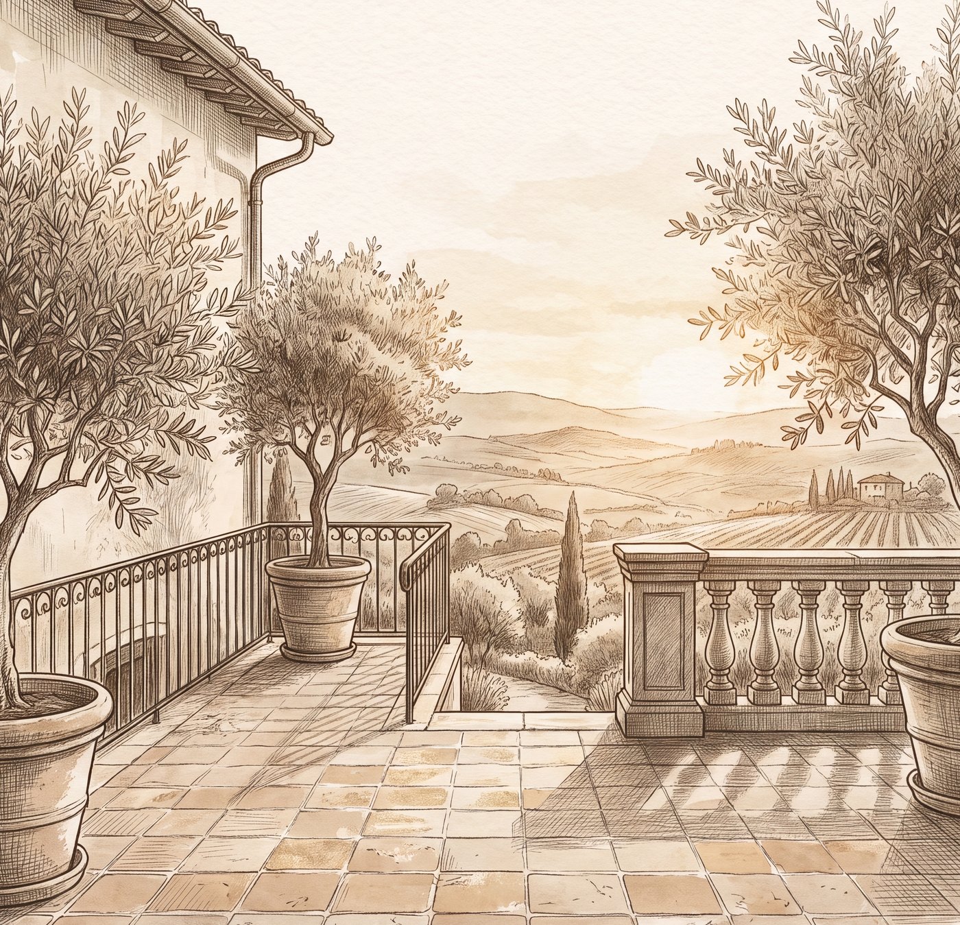 The terrace in late afternoon